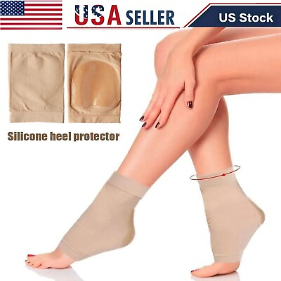 #ad Moisturizing Anti Crack Heel Padded Support Sleeve Sock Compression for Jogging $4.99