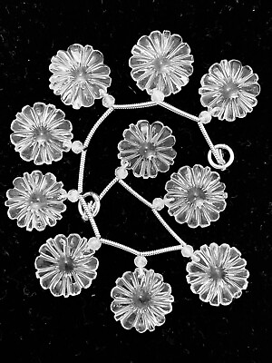 #ad Natural Clear Crystal Carved Beads Unique Flower Shape Gemstone 15mm6 Beads $85.13
