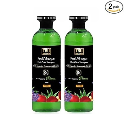 #ad TRU HAIR amp; SKIN Fruit Vinegar Gel Hair Color Natural Hair Color Black 500ml FS $37.19