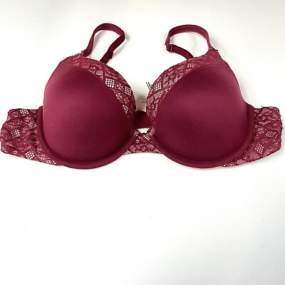 #ad Body by Victorias Secret 36B Perfect Shape Bra Padded Red Floral Lace #1377 $17.97