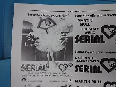#ad SERIAL Movie Mini Ad Sheet Vintage Promo Advertising Poster Clip Art Martin Mull $24.59