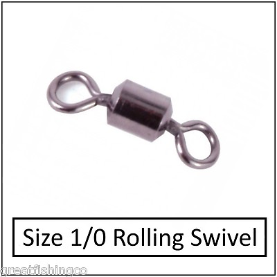 #ad 50 rolling swivels size 1 0 good for all sea rigs rigs boat rigs fishing swivel GBP 3.99