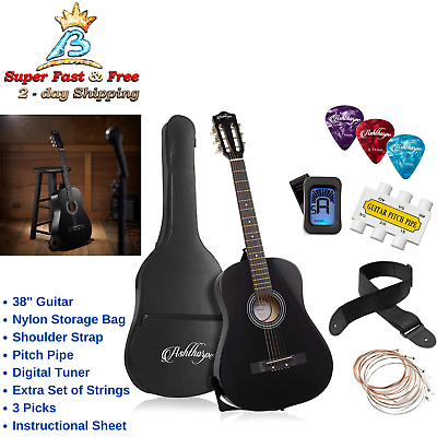 #ad Guitarra Acustica Kit Para Adultos Niños Acoustic Guitar Gig Bag Strap Picks Set $85.13