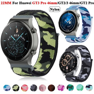#ad Sport Camouflage Nylon Strap for HUAWEI WATCH GT Runner GT 3 46MM GT2 Pro Band GBP 4.27