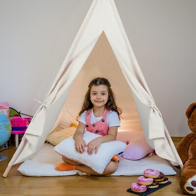 #ad Canvas Teepee Kids Playhouse Children Play Tent for Indoor Outdoor Tents $34.25