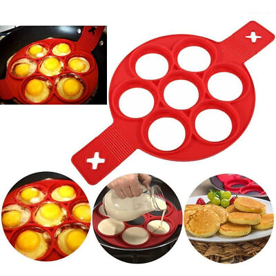 #ad Non Stick Pancake Pan Flipper Silicone Egg Omelette Mould Breakfast Maker Tool $9.99