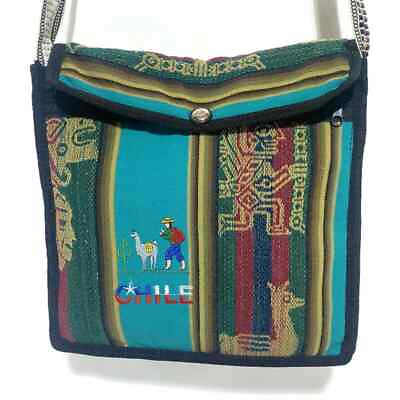 #ad Chile Andean Shoulder Bag 10x10 Llama Boho Motif $18.00