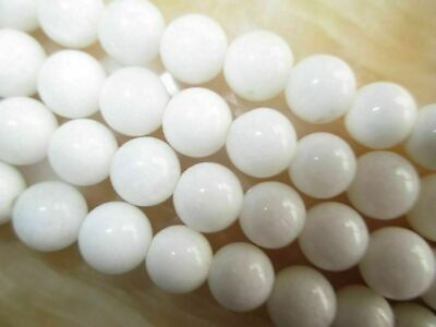 #ad 6mm Natural White Jade Gemstone Hematite Round Loose Beads 15#x27;#x27;##KH33 $2.99