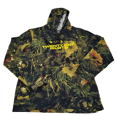 #ad Twenty One Pilots Hoodie Men#x27;s Medium Pullover Camouflage Camo Band Shirt Floral $18.30