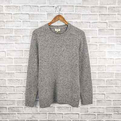 #ad OCTOBRE Editions Men#x27;s Donegal Merino Wool Crew Sweater Gray knit sz M $98.00