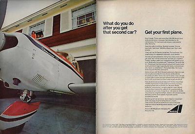 #ad 1966 AVCO 330000 American with Private Pilot Licenses Plane VINTAGE PRINT AD $10.99