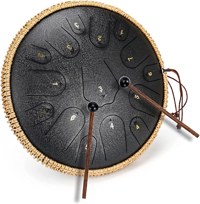 #ad Steel Tongue Drum 14 Inch 15 Note Tongue Drum Instrument Ste $104.35