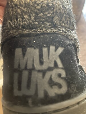 #ad Men’s Muk Luks Gray Slippers Medium $9.99