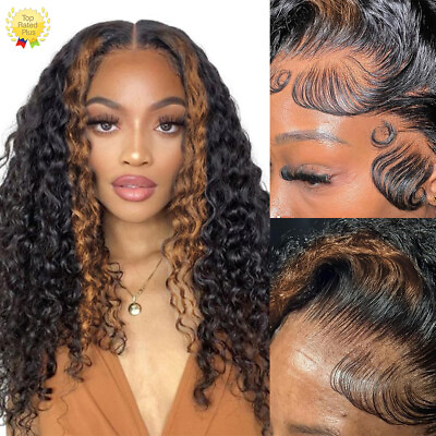 #ad Skunk Stripe Lace Front Wig Human Hair 13x4#1b 30 Color Wear and Go Glueless Wig $228.98