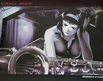 #ad Cowboy Bebop Poster Faye Anime Waifu Black Sexy Japan Manga Medium 20.5quot; x 15quot; $17.99