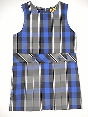 #ad Girls R K Blue amp; Gray Uniform Jumper Dress Reg. amp; 1 2 Sizes 3 16 1 2 $16.00
