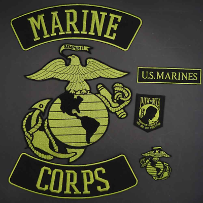 #ad Marine Corps US Embroidery Motorcycle Biker Iron on Sew Patch Clothes Stickers $29.00
