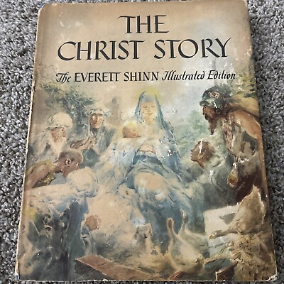 #ad Vtg. Picture Story Life of Christ 1946 Picture Color Illustrated Hardcover Book $35.00