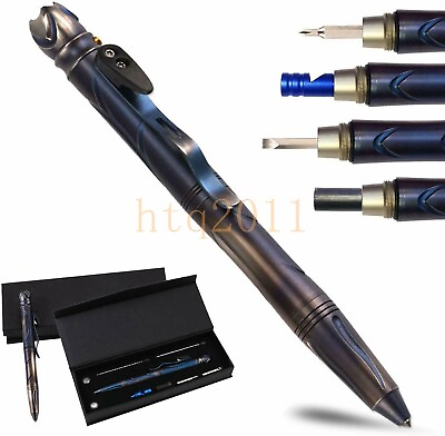 #ad EDC Multifunctional Tools Ballpoint Pen Self Defense W LED Light Whistle Tool $26.99