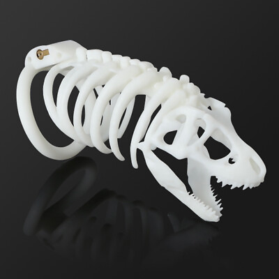 #ad Male Resin Chastity Cage Device Dinosaur Fossil Shape 3D Lock Belt Decoration 24 $74.99