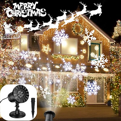 #ad Christmas Snowflake Projector Light LED Laser Outdoor Lamp Xmas Gift Party Decor $21.99