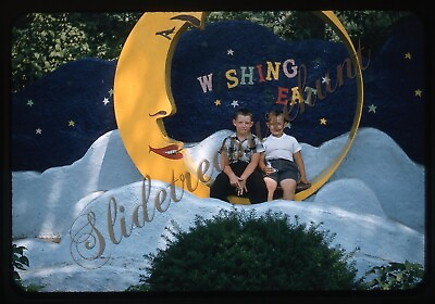 #ad Wishing Seat Boys Kids Moon 1950s 35mm Slide Red Border Kodachrome $17.99