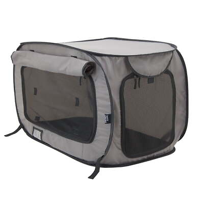 #ad Sided Medium Dog amp; Cat Pop open Pet Kennel Cage Gray $31.54
