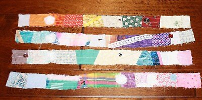 #ad Set of 4 Fabric Snippet Roll Clusters 20 Inch Length Junk Journals Ephemera $29.95