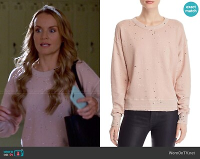 #ad n:philanthropy Blush Pink “Lauren” Paint Splatter Long Sleeve Sweatshirt M $31.35