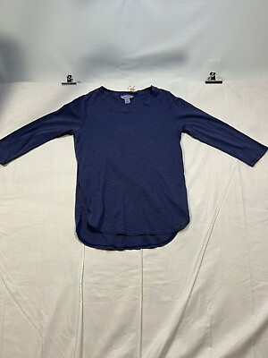 #ad Tommy Bahama Top Shirt Womens Blue Size SP Long Sleeve Blouse $9.56