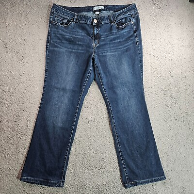 #ad Lane Bryant Jeans Women Size 18S 38x28 Mid Rise Stretch Boot Cut $16.99