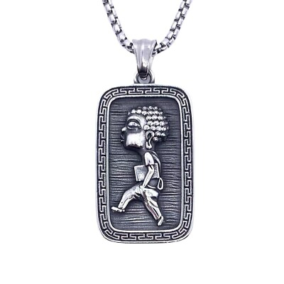#ad new Men#x27;s Buddhist Amulet Buddha Boy Necklace Pendant Stainless Steel Jewelry $12.99