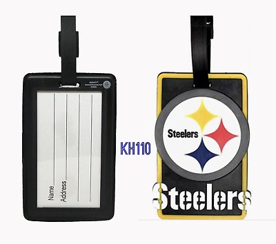 #ad NFL Pittsburgh Steelers Soft Luggage ID Bag Tags Gym bag Golf bag $9.99