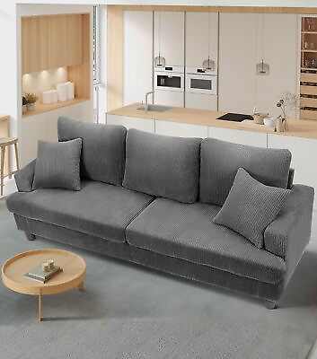 #ad #ad Comfy Corduroy Sofa 3 Seater Modern Couch Love Seat Settee Room Apartment $319.99