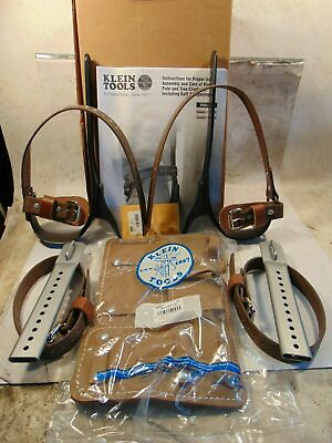 #ad KLEIN TOOLS TREE CLIMBERS SET 2 3 4quot; GAFFS Tree Climbing Spikes With L Pads $230.00