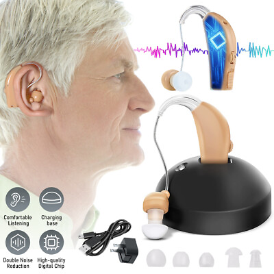 #ad Digital Hearing Aid Severe Loss Rechargeable Invisible BTE Ear Aids High Power $16.99