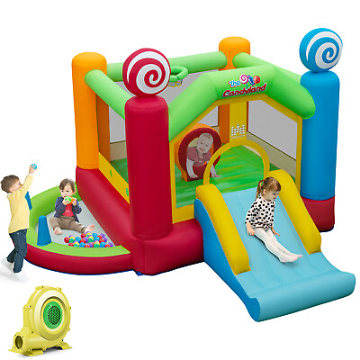 #ad Indoor Outdoor Candy Land Theme Kids Inflatable Bounce Castle w 735W Air Blower $209.99