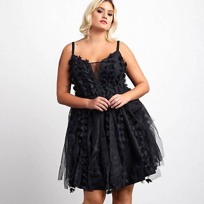 #ad New Torrid 3 3X 22 24 Sexy Black Gothic Fairy Cosplay Mini Tulle Costume Dress $69.50