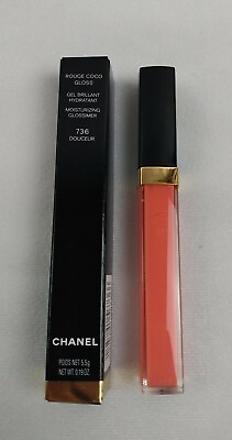 #ad Chanel Rouge Coco Gloss Moisturizing Glossimer Lip Gloss 736 Douceur .19oz $25.99