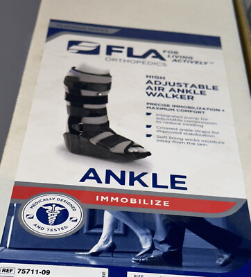 #ad FLA Orthopedics Adjustable Air Ankle Walker Boot Adult Size High Large 75711 9 $69.95