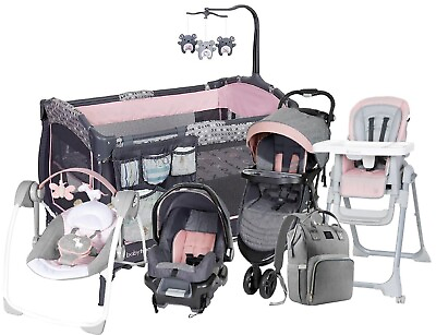#ad Baby Trend Girl Stroller With Car Seat Playard Baby Swing High Chair Diaper Bag $719.99