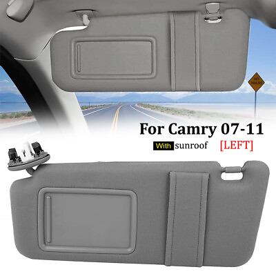 #ad #ad Driver Side Sun Visor for 2007 2011 Toyota Camry With Sunroof and Light Gray $23.97
