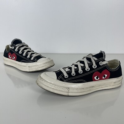 #ad Converse x Comme Des Garcons CDG Chuck Taylor 70 Low Play Black Mens 6 Womens 8 $58.88