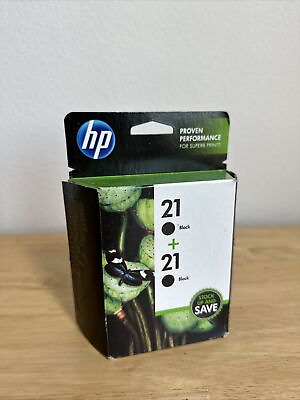 #ad HP 21 Genuine ‎C9508FN#140 2 Black High Yield Ink Cartridges feb 2020 Sealed $18.99