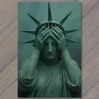 #ad POSTCARD: Statue of Liberty Expresses Headache Disgust Cry America USA 😩🗽 $5.70