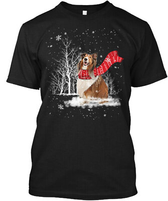 #ad Sheltie Snow T Shirt Made in the USA Size S to 5XL $21.99