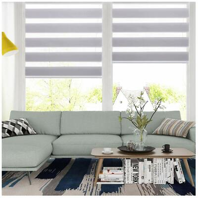 #ad Horizontal Window Shade Blind Zebra Dual Roller Blinds CurtainsEasy to Install $30.99