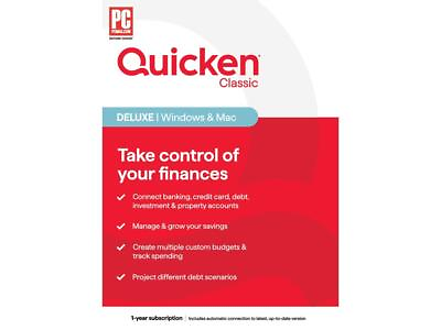 #ad Quicken Classic Deluxe 1 Year Subscription Windows Mac Key Card $36.00