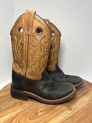 #ad Cody James Boots Boys 12D Black Brown Western Youth Kids Cowboy Square Toe Rodeo $24.99