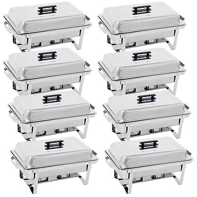 #ad 8QT Stainless Steel Chafing Dish Buffet Set Catering Chafer with Foldable Frame $215.58